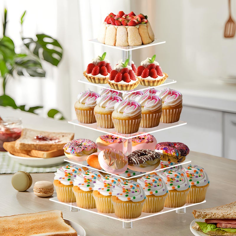 LoveDisplay Cupcake Stand for 50 Cupcakes, 5 Tier Cupcake Holder, Large Clear Cupcake Tower, Acrylic Cupcake Stand, Cupcake Display Stand for Party, Wedding, Birthday, Baby Shower, Halloween - Image 3